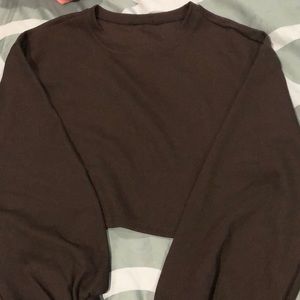 Black Long Sleeve Crop Top